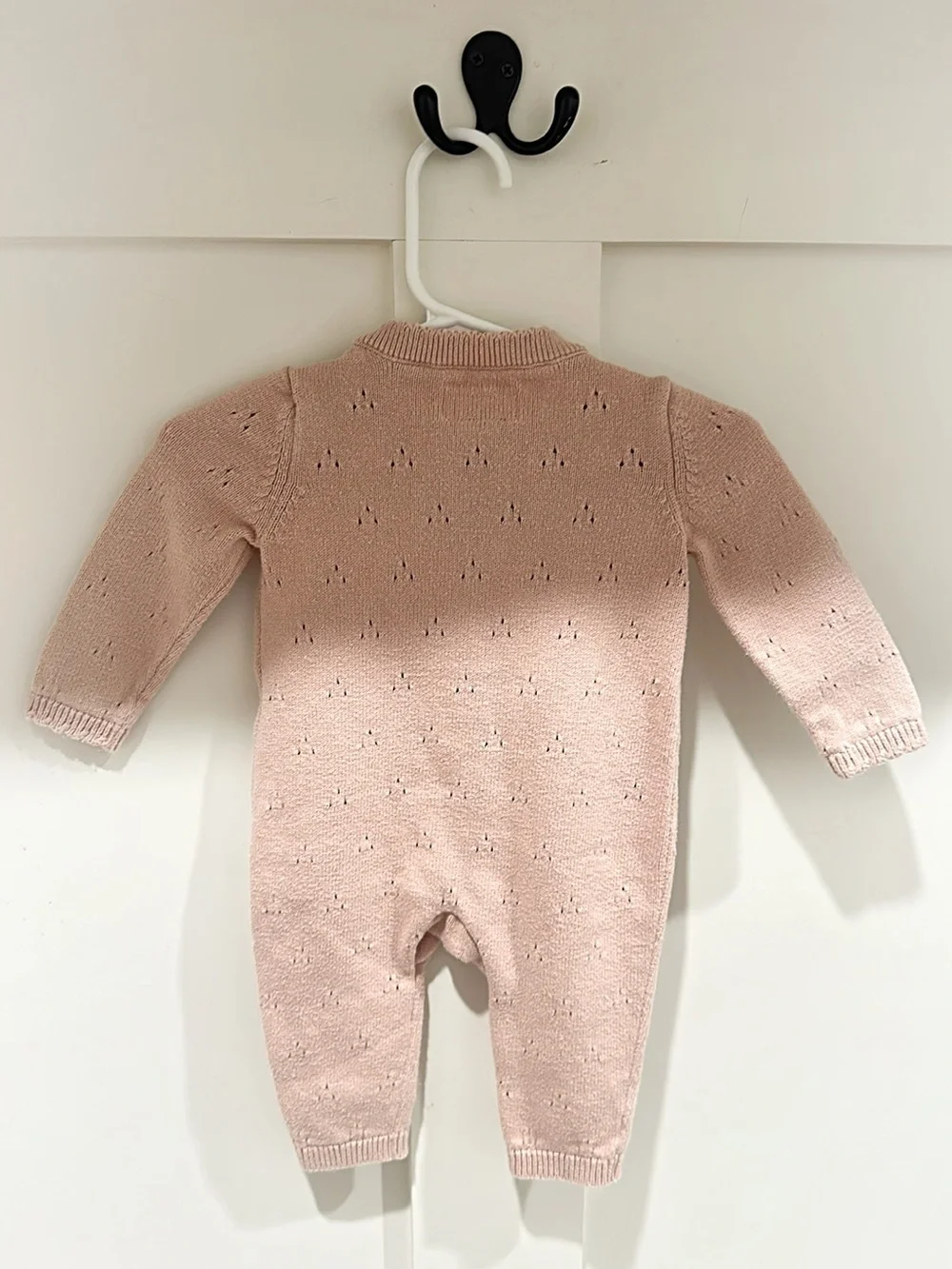 Cozy Pink Knit Baby One-Piece Footie